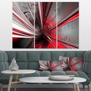 "Fractal 3-D Deep into Middle" Art Canvas Print, 3 Panels, 36"x28"