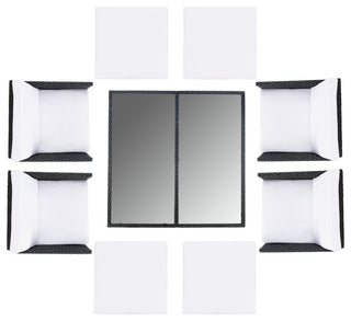 Safavieh Enerson Outdoor Dining Set, Black / White
