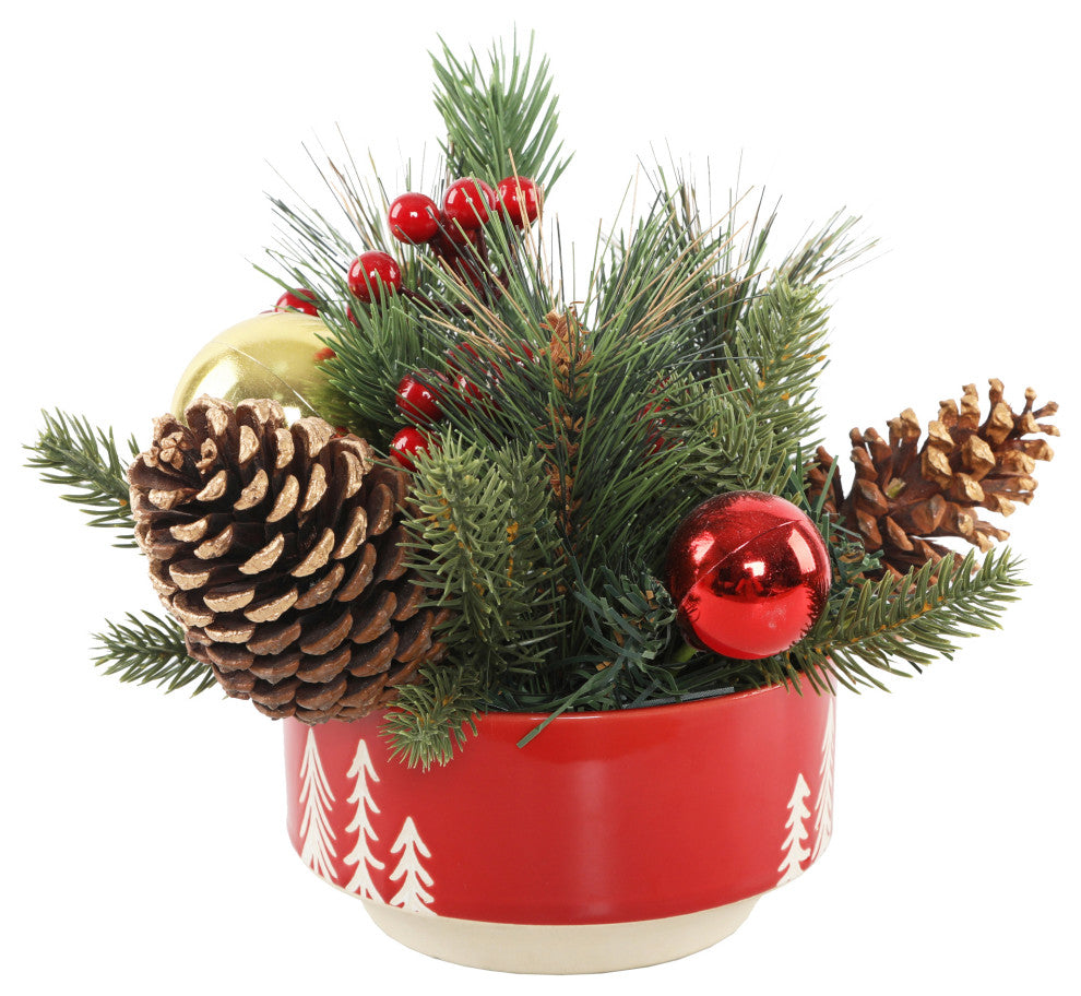Christmas MIX IN 6" Ceramic Reverse Tree Pot, MD