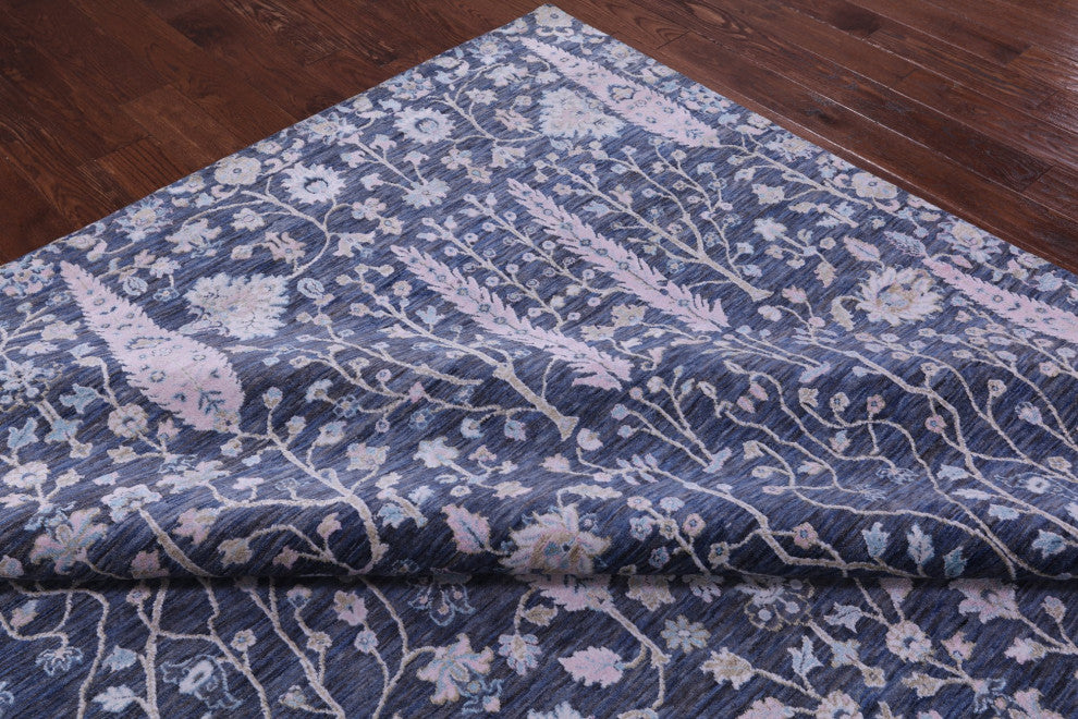 9' 10" X 14' 1" Wool and Silk Persian Ziegler Handmade Rug Q11807