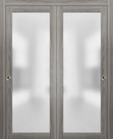 Planum 2102 Closet Bypass Doors 48 x 84, Ginger Ash Tracks Hardware