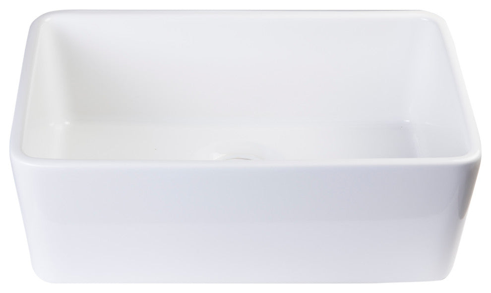 Biscuit 23" Fireclay Single Bowl Farmhouse Kitchen Sink, White