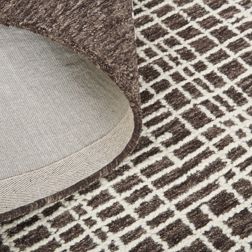 Weave & Wander Carrick Architectural Rug, Brown, 8'x10'