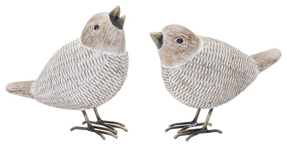 Wicker Standing Bird Figurine, 2-Piece Set