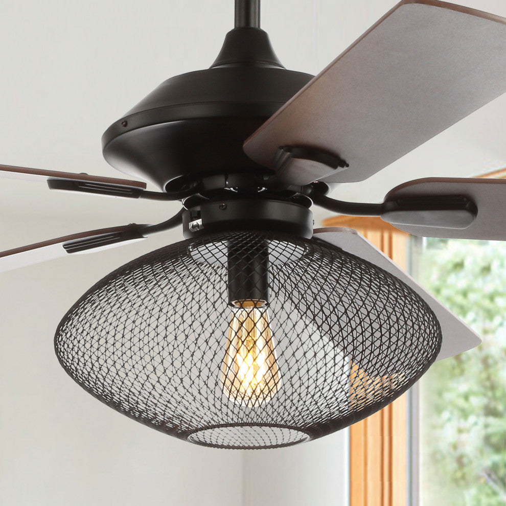 Clift 52" 1-Light Ceiling Fan With Remote, Black