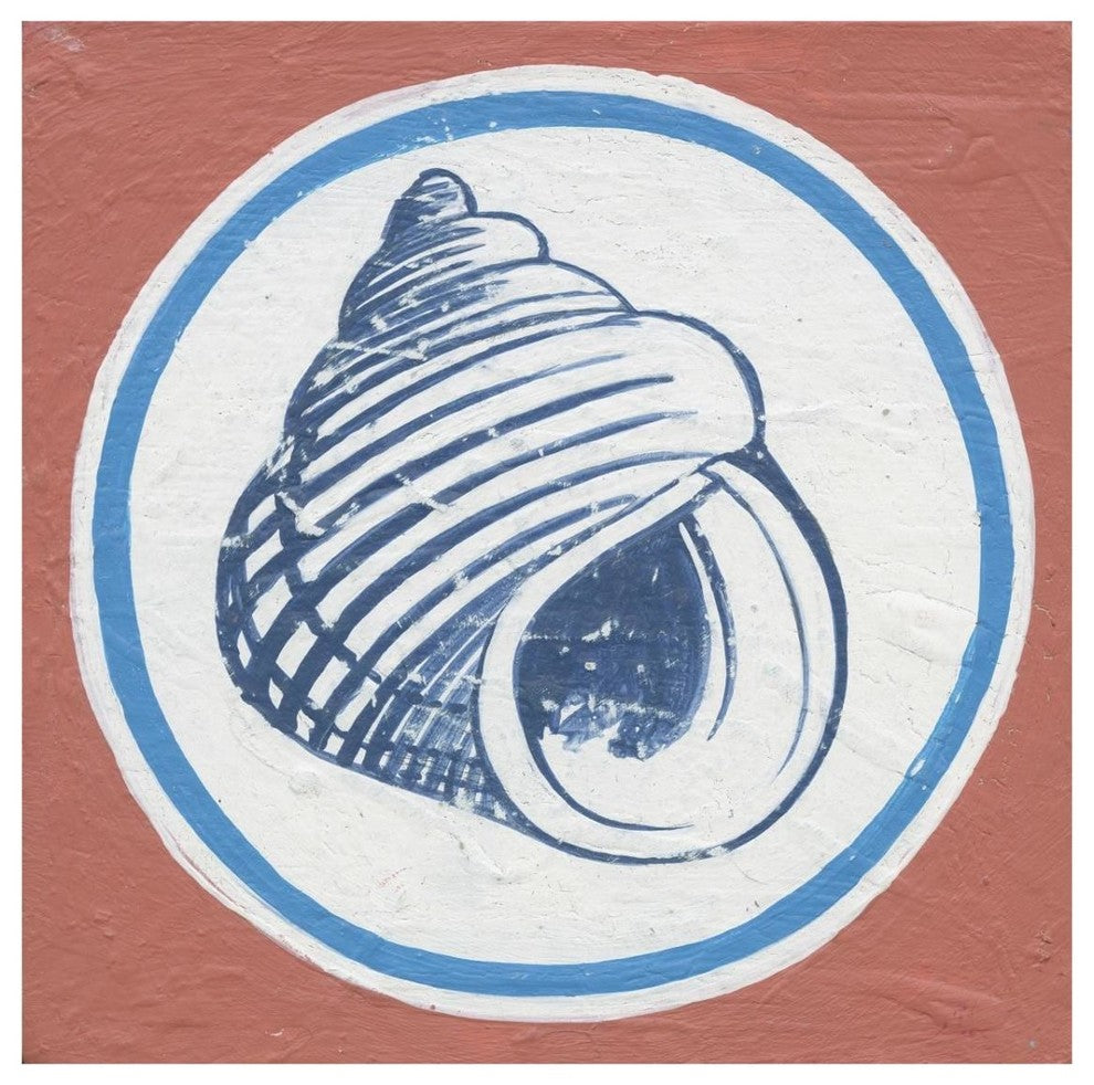 "Summer Shells III" Digital Paper Print by Kathrine Lovell, 32"x32"