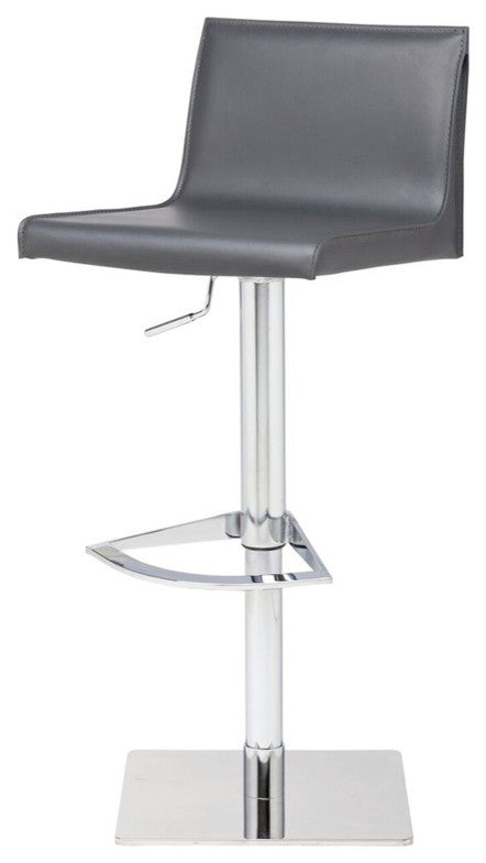 Colter Adjustable Bar Stool, Modern Barstool Contemporary Counter Stool Leather,