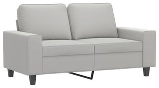vidaXL Sofa Upholstered Love Seat Sofa for Leisure Light Gray Microfiber Fabric