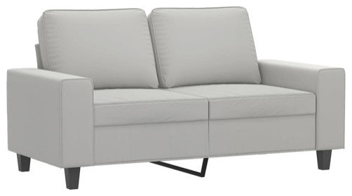 vidaXL Sofa Upholstered Love Seat Sofa for Leisure Light Gray Microfiber Fabric