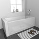 pSpace White Acrylic Bathtub, Smooth Integral Skirt 60"x30", Left Hand