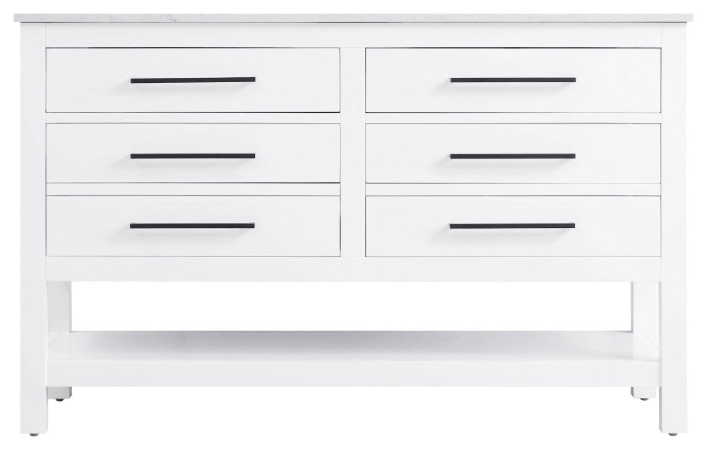 Home Living 54" Double Bathroom Vanity, White