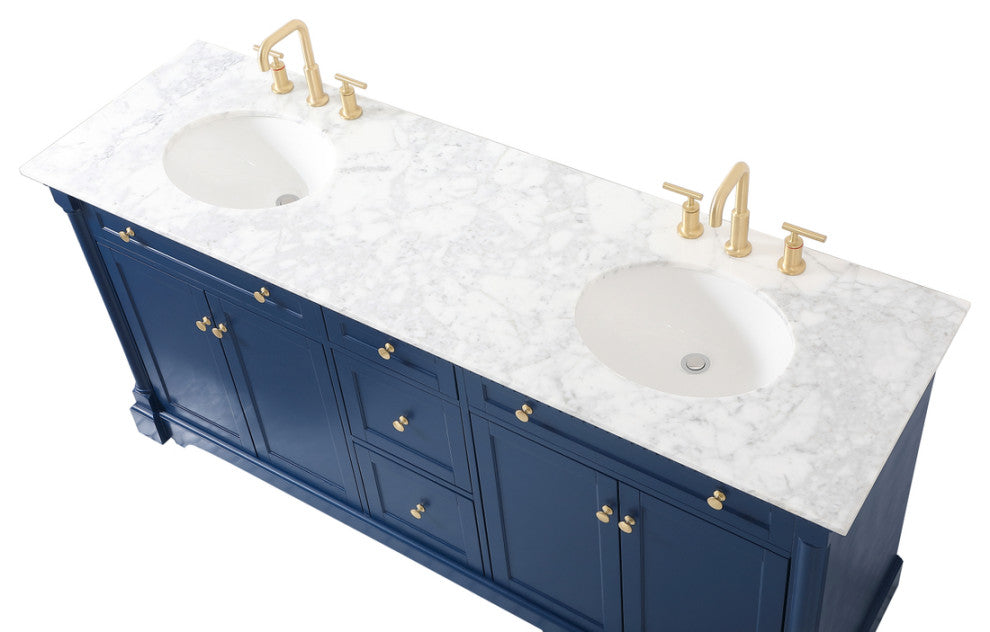 Home Living 21.5" Transitional Black-Light Bathroom Vanity, Blue, 72