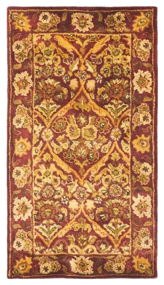 Safavieh Antiquity Collection AT51 Rug, Wine/Gold, 2'3"x4'