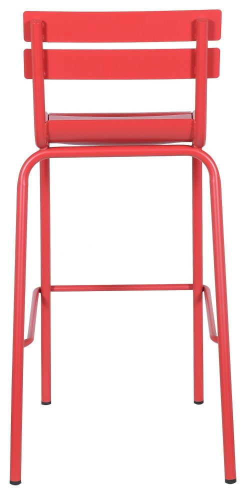Dana Stackable Outdoor Patio Barstool, Frosted Red, Set of 4
