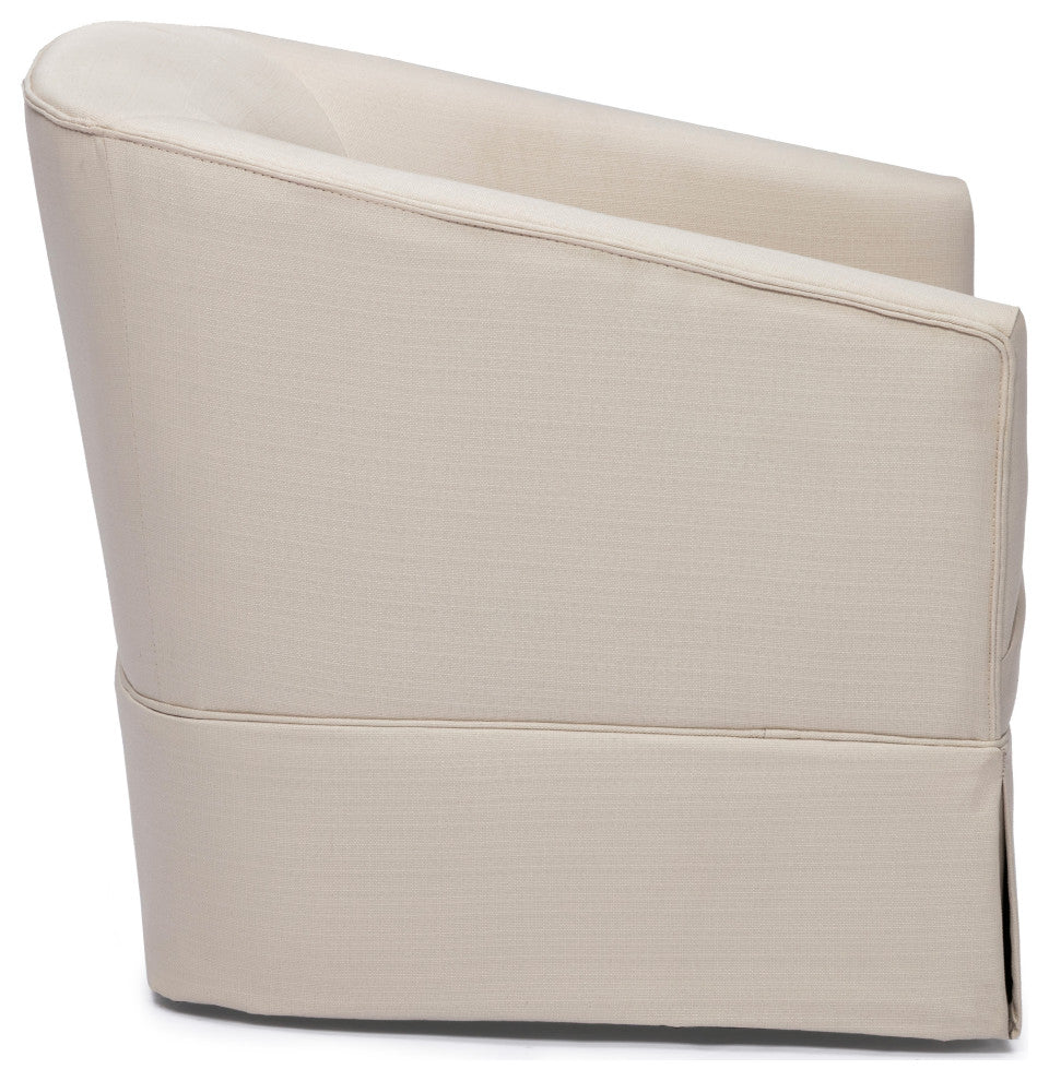 Elm Skirted Swivel Chair, Linen