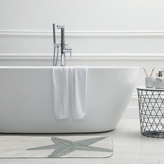 34" x 21" Large Starfish Bathmat, Pretty Grey