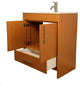 Pacific 30" Vanity With Integrated Ceramic Top and Brushed Nickel Handles, Honey