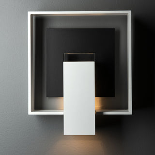 Shadow Box Medium Outdoor Sconce-Coastal White-Coastal Black