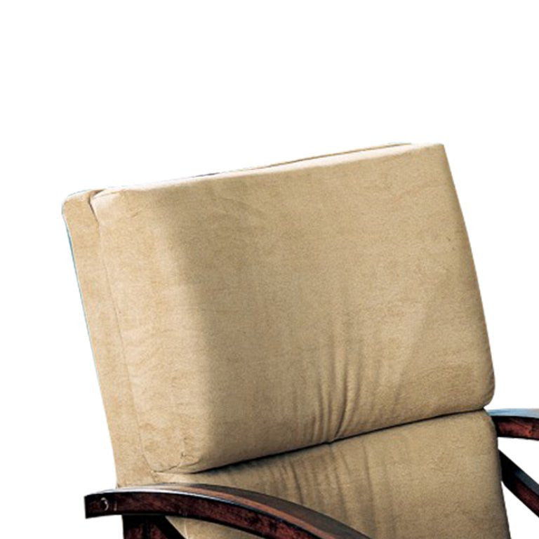 Swiveling Office Chair, Hardwood Frame With X-Accents & Brown Sherpi Fabric Seat