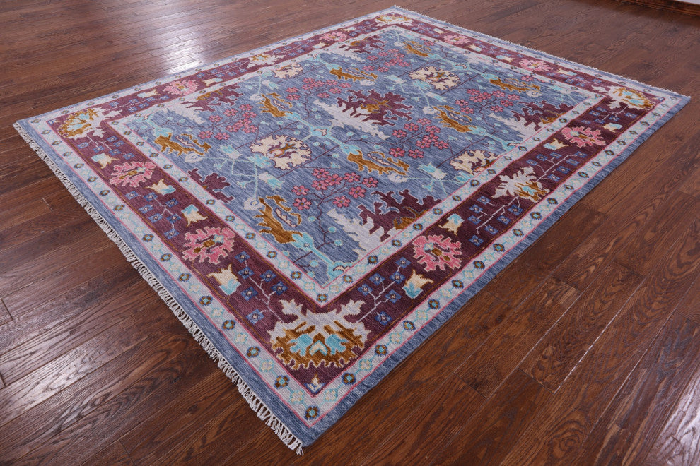 Hand Knotted William Morris Wool Rug 8' 0" X 10' 0" - Q13610