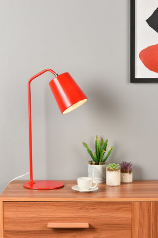 Leroy 1-Light Table Lamp in Red