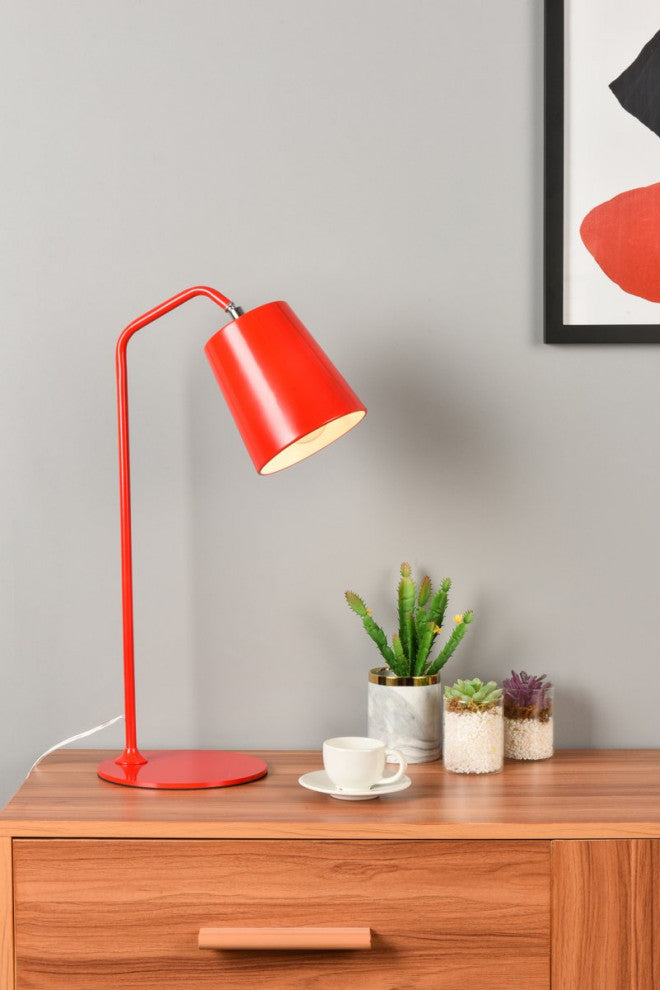 Leroy 1-Light Table Lamp in Red