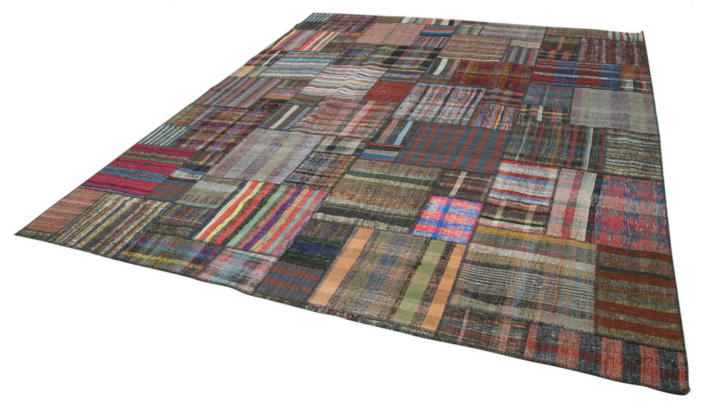 Rug N Carpet - Handmade Anatolian 10' 9'' x 13' 3'' Vintage Patchwork Kilim Rug