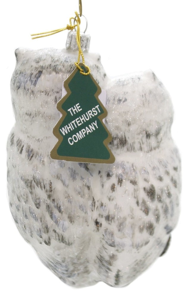 Holiday Ornaments Two Owls Glass Hand Painted 186R