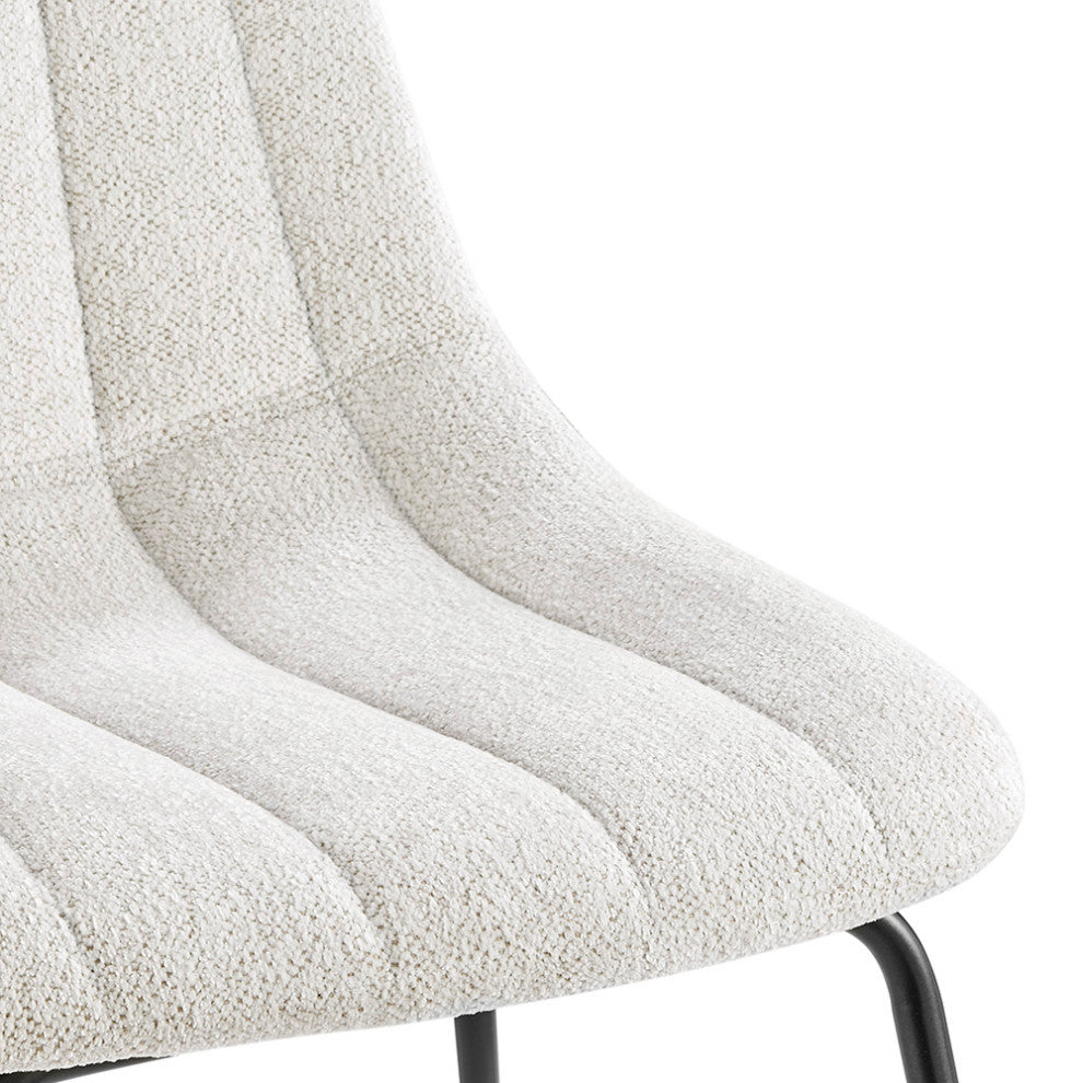 Robert PU Counter Stool,, Set of 4, Posh Ivory, Dining Side Chair, Fabric