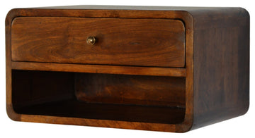 Chestnut Curve Floating Nightsand