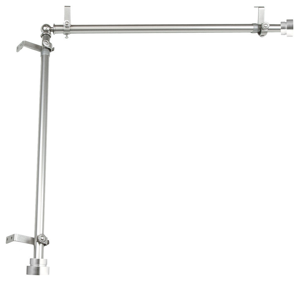 Cap Multi Angle Ceiling Rod 48-84", Satin Nickel, Two Sided