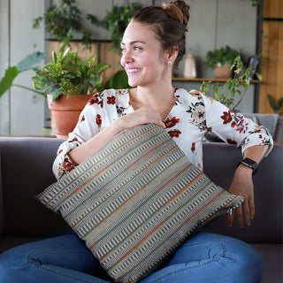 Plutus Blue Lane Stripe Luxury Throw Pillow, 26"x26"