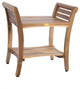 EcoDecors EarthyTeak Symmetry 24" Teak Shower Bench With Shelf And LiftAide Arms
