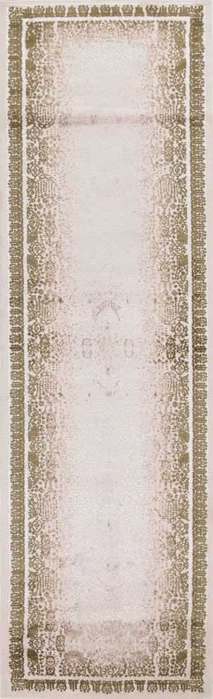 Turkish Geometric Damask Transitional Oriental Rug Home Decor Carpet 3x10