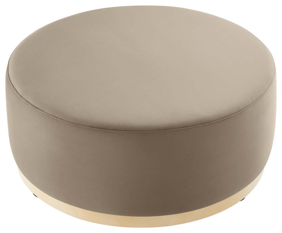 Tilden Large 38" Round Performance Velvet Upholstered Ottoman