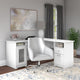 Cabot 60W L-Shaped Computer Desk With Mid Back Leather Box Chair