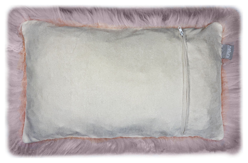 New Zealand Sheepskin Pillow 12"x20", Blush
