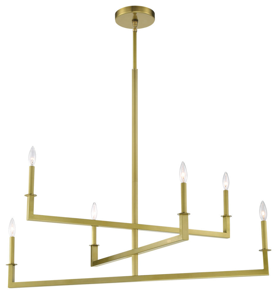 Crystorama DNT-6046-AG Dante 6-Light Aged Brass Chandelier