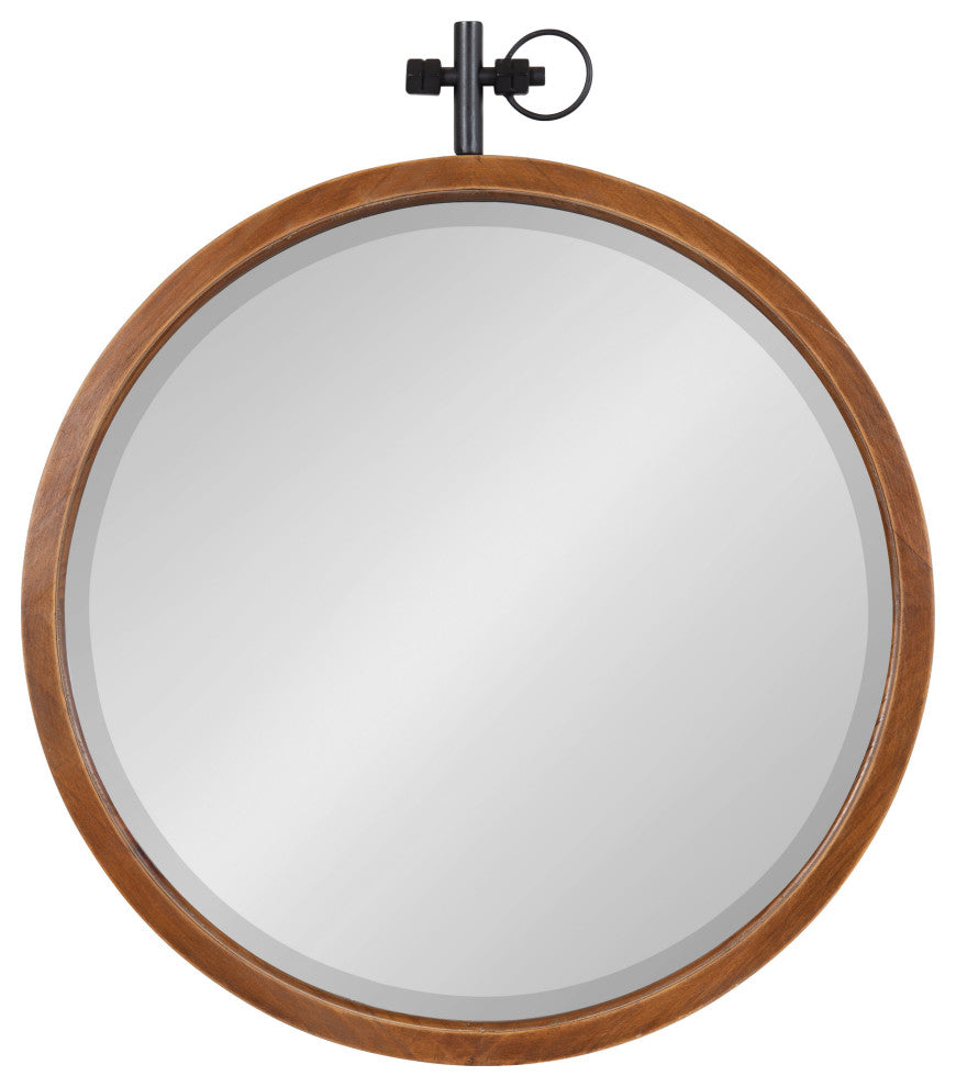 Hogan Decorative Framed Wall Mirror, Rustic Brown, 24"x28"