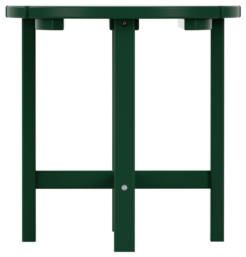 WestinTrends 2PC Outdoor Adirondack Poly Lumber Patio Chair, Side Table Set, Dark Green