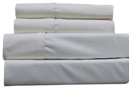 Attached Waterbed Sheet Set 650 TC Solid Sateen, White, Queen