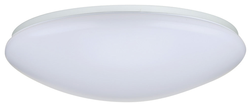 19 inch - Flush Mounted LED Fixture - CCT Selectable - Round - White Acrylic - w