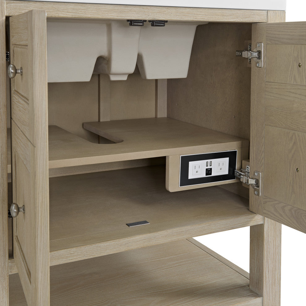 Breckenridge 30" Single Vanity, Oak, 3 CM White Zeus Top