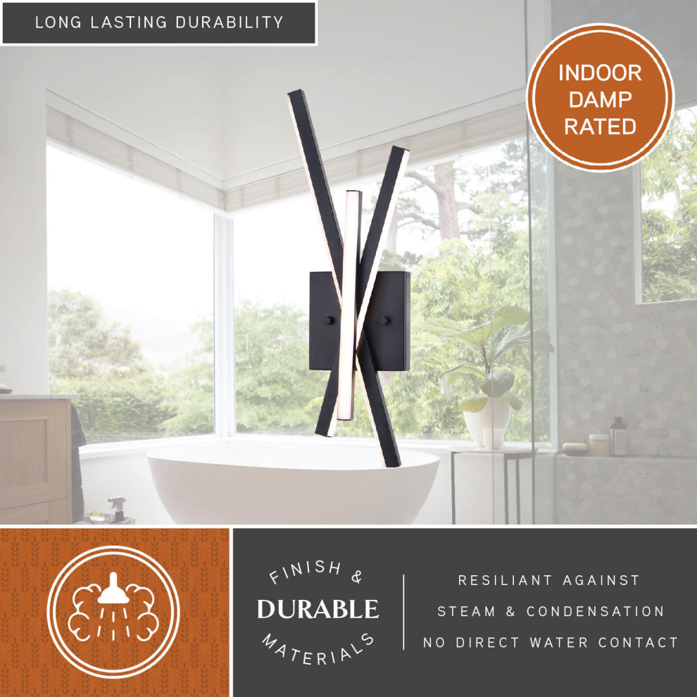 Barcelo 1 Light Integrated LED Matte Black Wall Sconce White Acrylic Diffusor