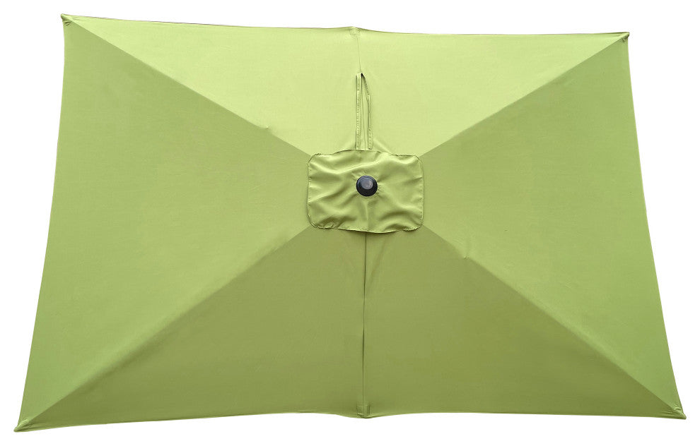 9' Outdoor Patio Market Umbrella With Push Button Tilt and Crank, Lime Green