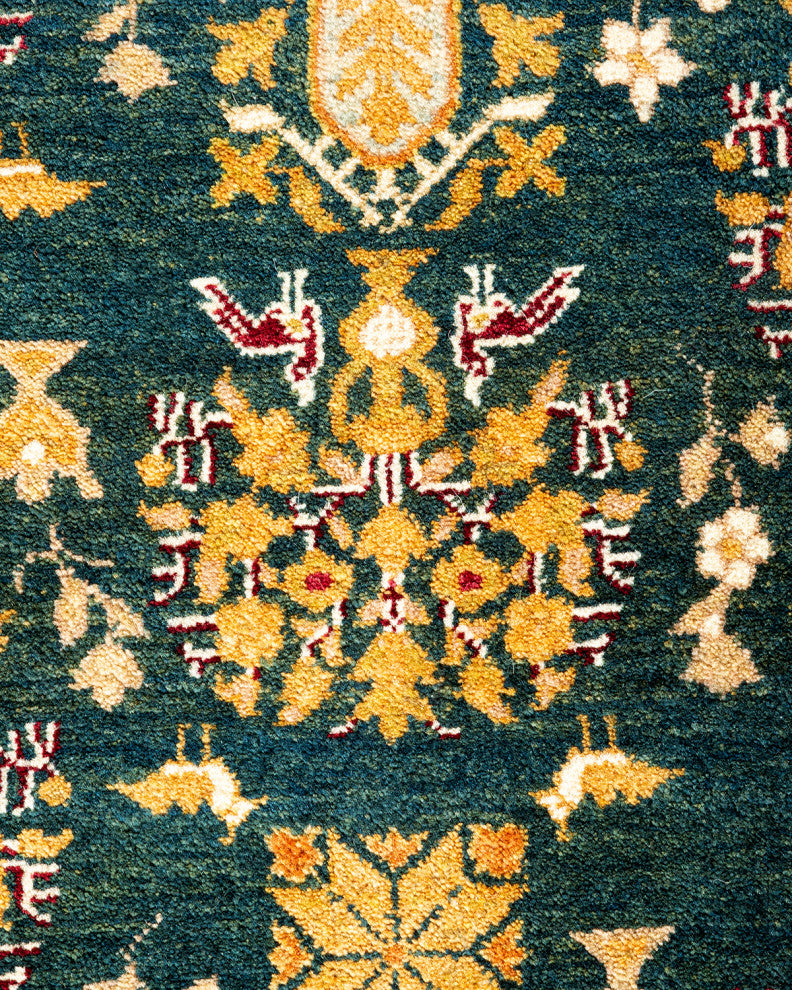 Mogul, One-of-a-Kind Hand-Knotted Area Rug Green, 9' 3 x 11' 10