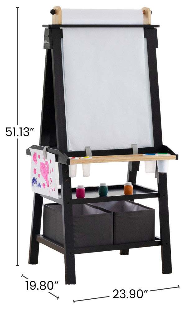 Little Partners Deluxe Learn and Play Art Center, Charcoal With Natural