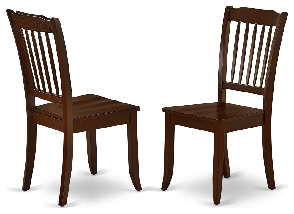 5Pc Rectangular 42/54 Inch Table With 12 In Leaf And 4 Vertical Slatted Chairs