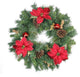24" Pine Poinsettia Berry and Pine Cone Artificial Christmas Wreath, Unlit