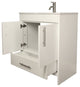 Pacific 30" Vanity With Integrated Ceramic Top and Brushed Nickel Handles, White